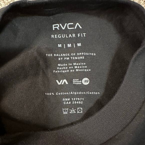 RVCA Men's Facets Long Sleeve T-Shirt Size M In Black - Picture 11 of 14